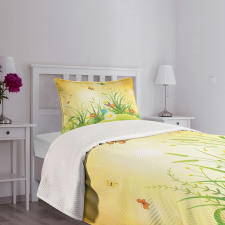 Colorful Meadow Scenery Bedspread Set