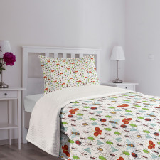 Insects Pattern Ant Bee Bedspread Set