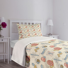 Snail Ladybug Nursery Bedspread Set