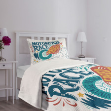 Colorful Tire Words Bedspread Set