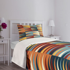 Long Colored Triangles Bedspread Set