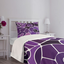 Purple Shaded Spirals Bedspread Set