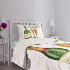 Watercolor Cheers Sketch Bedspread Set