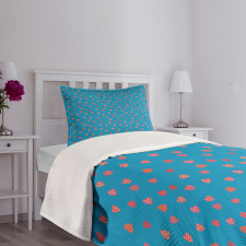 Hearts with Stars and Dots Bedspread Set