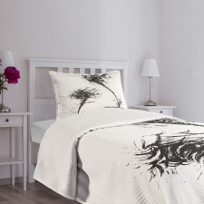 Hurricane in Sketch Style Bedspread Set