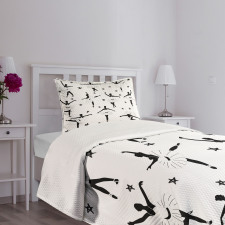 Stars and Hand-drawn Swirls Bedspread Set