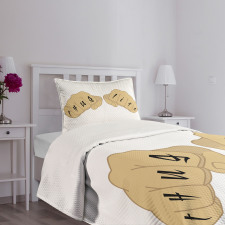 Male Fists with Tattoo Bedspread Set