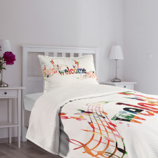 Music Notes and Butterflies Bedspread Set