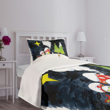 Village Mushroom Houses Bedspread Set