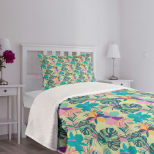 Hawaii Botany Flowers Bedspread Set