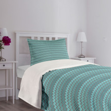 Zigzags in Shades of Blue Bedspread Set