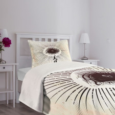 Motif with Tear and Stripes Bedspread Set