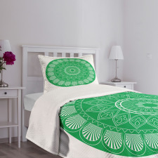 Oriental Flower Motif Bedspread Set