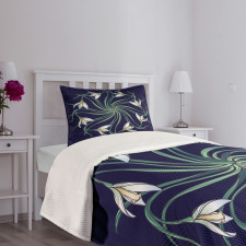 Art Nouveau Floral Design Bedspread Set