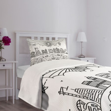 City Typography Letters Bedspread Set
