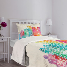 Watercolored Landmarks Bedspread Set