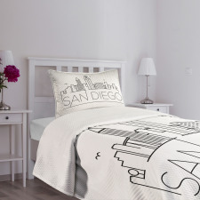 Typographic City Skyline Bedspread Set