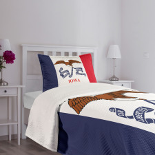 Flag Eagle and Words Bedspread Set