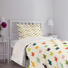 Fluffy Dogs Bedspread Set