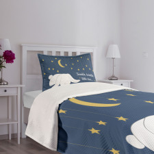 Sleeping Rabbit and Stars Bedspread Set