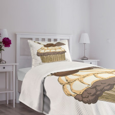 Hand Drawn Chocolate Cake Bedspread Set