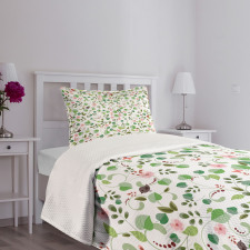 Birds Butterflies and Leaves Bedspread Set