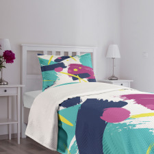 Modern Art Brushstrokes Bedspread Set