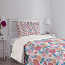 Colorful Mexican Flowers Bedspread Set