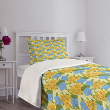 Nostalgic Hydrangea Shrubs Bedspread Set