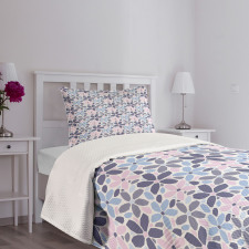 Polygonal Pastel Tone Petals Bedspread Set