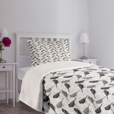 Greyscale Animal Silhouettes Bedspread Set