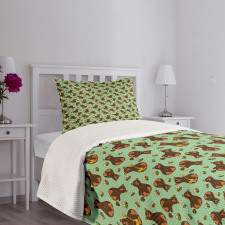 Cartoon Bees and Bears Honey Bedspread Set