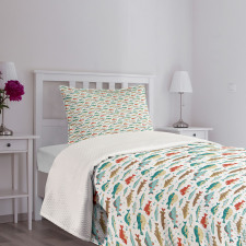 Colorful Ocean Animal Pattern Bedspread Set