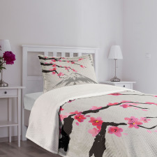 Fujiyama Cherry Blossoms Bedspread Set