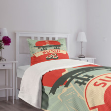 Torii Gate Sushi Mountains Bedspread Set