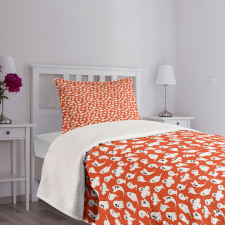 Funny Halloween Characters Bedspread Set