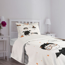Witch Flying on a Broomstick Bedspread Set