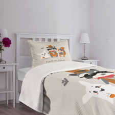 Trick Treat Happy Halloween Bedspread Set