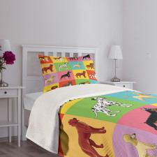 Different Breeds Animal Lover Bedspread Set