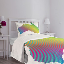 Rainbow Stripe Map Bedspread Set