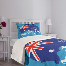 Aussie Day Words Bedspread Set