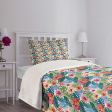 Jungle Nature Flourish Motifs Bedspread Set