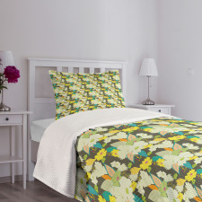 Lively Colored Summer Blooms Bedspread Set