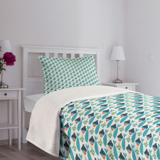 Colorful Fish Pattern Bedspread Set