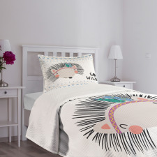 Hedgehog Go Wild Words Bedspread Set