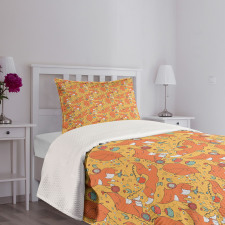 Flowers Ladybugs Butterflies Bedspread Set