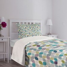 Abstract Forms Pastel Tones Bedspread Set