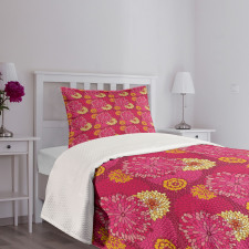 Big Blossoms Doodle Petals Bedspread Set