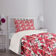 Flower of Hawaiian Jungles Bedspread Set