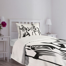 Abstract People Traveling Bedspread Set